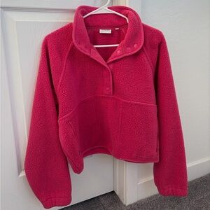 Aritzia Fleece Jacket in Bold Pink